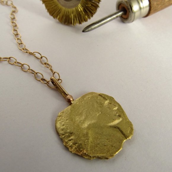 Gold necklace. "Washington Quarter" necklace. - Picture 6 of 11
